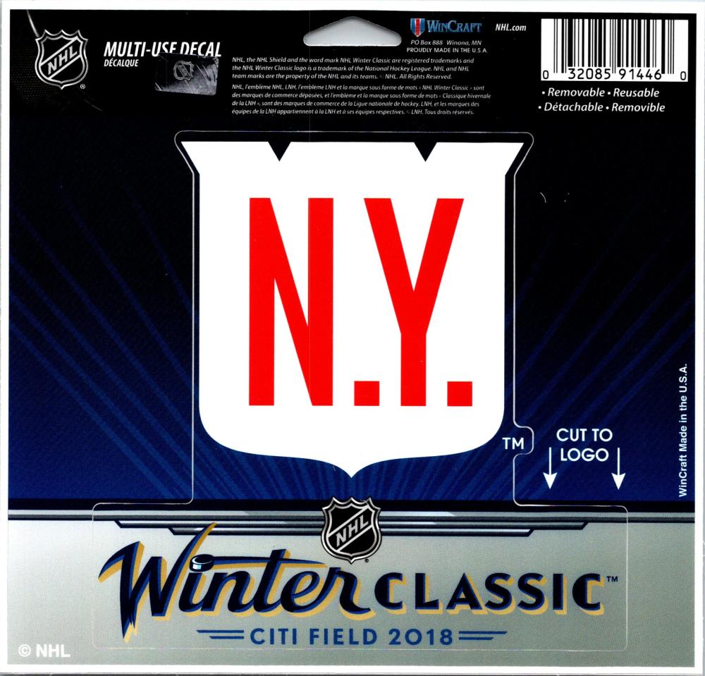 Wincraft New York Rangers Winter Classic Multi-Use Decal Sticker 5"x6"