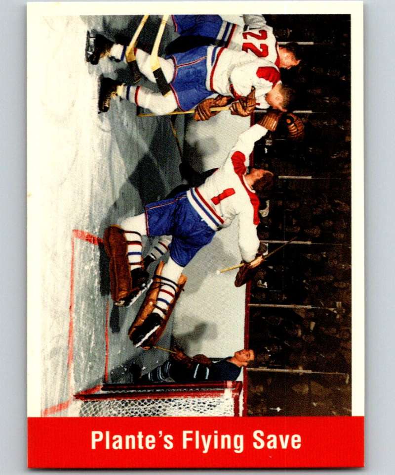 1994-95 Parkhurst Missing Link #163 Plante's Flying Save NHL Hockey Image 1