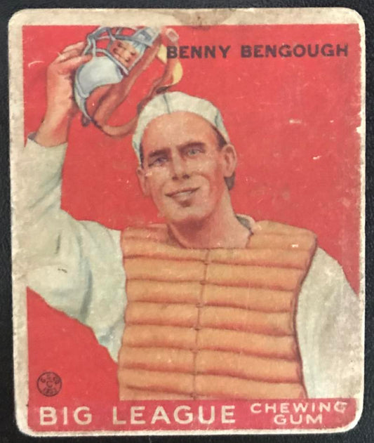 1933 Goudey #1 Benny Bengough Rookie RC Vintage MLB Baseball Card - BV $2500