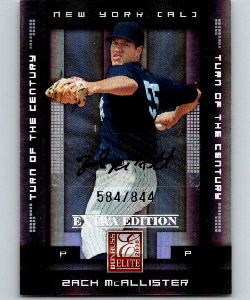 2008 Donruss Elite Extra Edition Signature #98 Zach McAllister  Auto 584/844