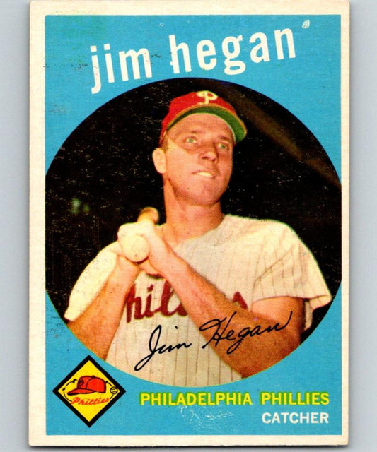 1959 Topps #372 Jim Hegan Phillies MLB Baseball Vintage