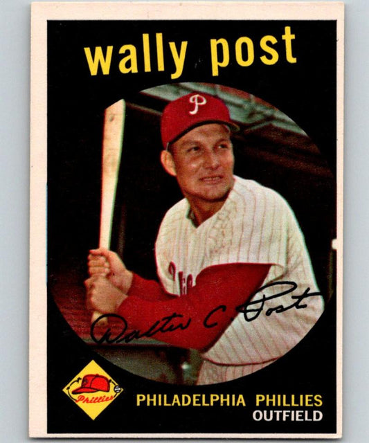 1959 Topps #398 Wally Post Phillies MLB Baseball Vintage