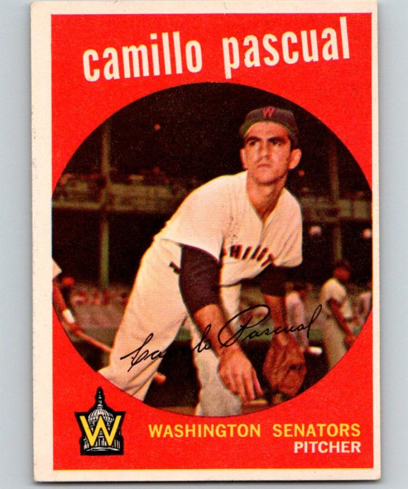 1959 Topps #413 Camilo Pascual UER MLB Baseball Vintage