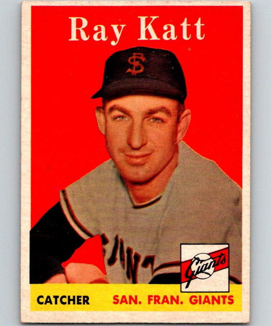 1958 Topps #284 Ray Katt Giants MLB Baseball Vintage