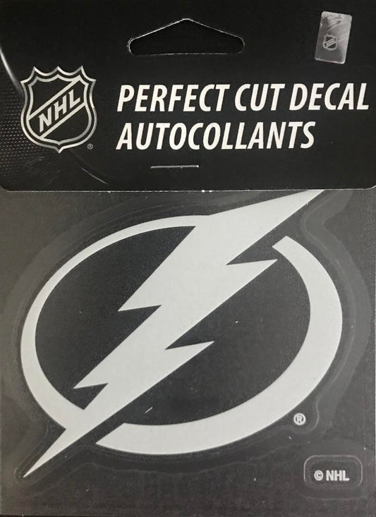 Tampa Bay Lightning Perfect Cut WHITE 4"x4"  Decal Sticker