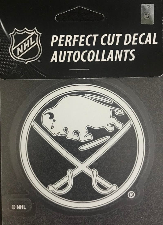 Buffalo Sabres Perfect Cut WHITE 4"x4"  Decal Sticker