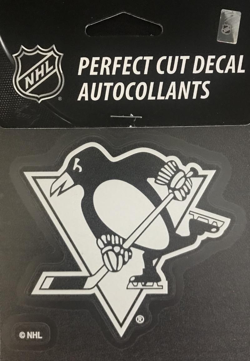 Pittsburgh Penguins Perfect Cut WHITE 4"x4" NHL Decal Sticker Image 1