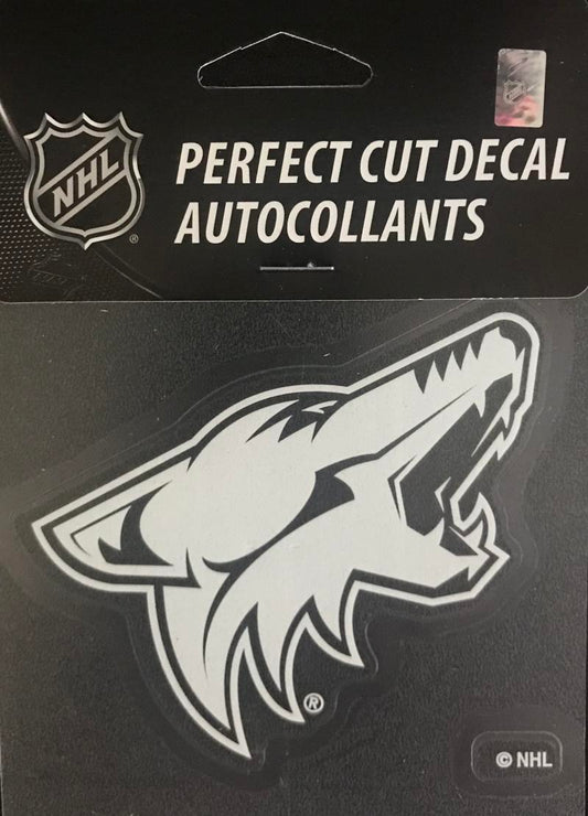 Arizona Coyotes Perfect Cut WHITE 4"x4" NHL Decal Sticker Image 1