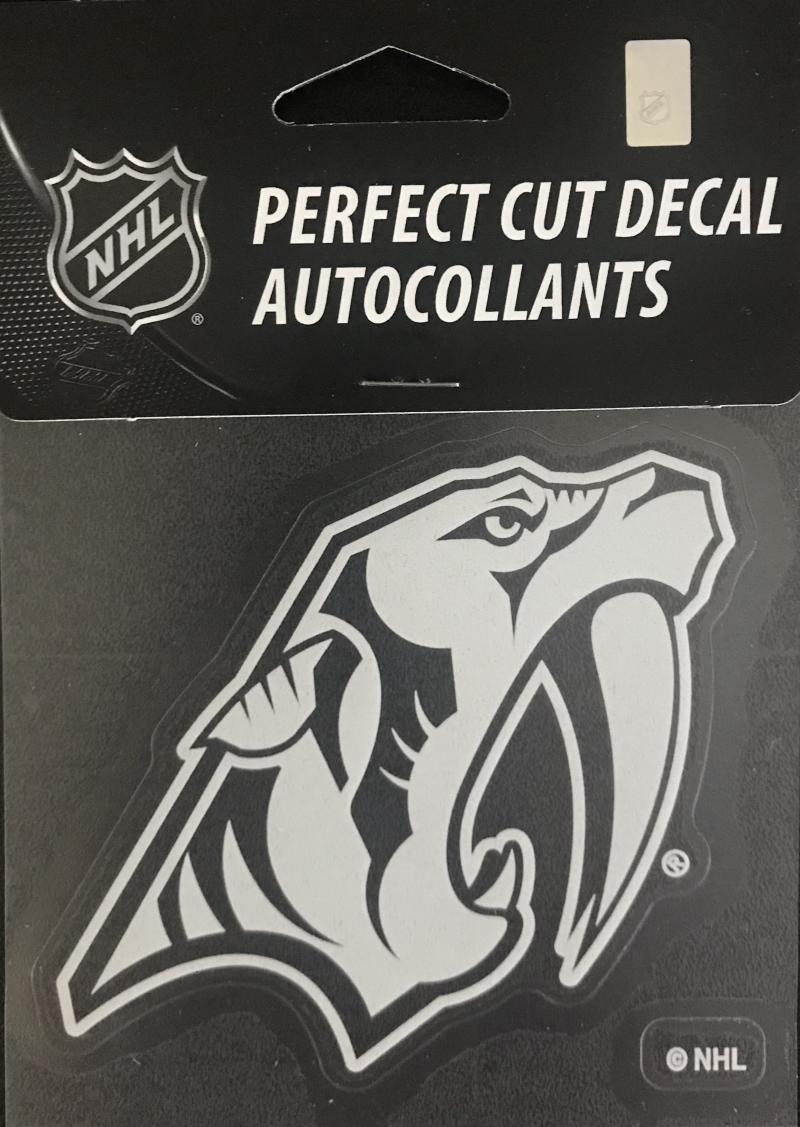 Nashville Predators Perfect Cut WHITE 4"x4" NHL Decal Sticker Image 1