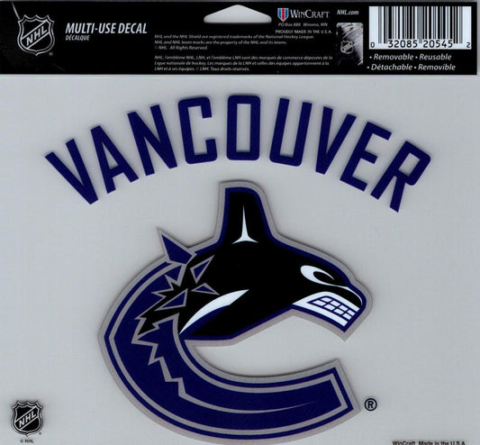 Vancouver Canucks Multi-Use Decal Sticker 5"x6" Clear Back  Image 1
