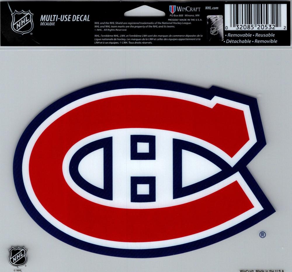 Montreal Canadiens Multi-Use Decal Sticker 5"x6" Clear Back  Image 1