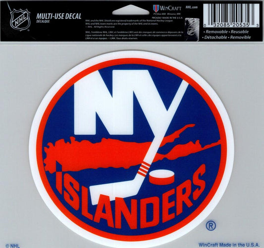 New York Islanders Multi-Use Decal Sticker 5"x6" Clear Back  Image 1