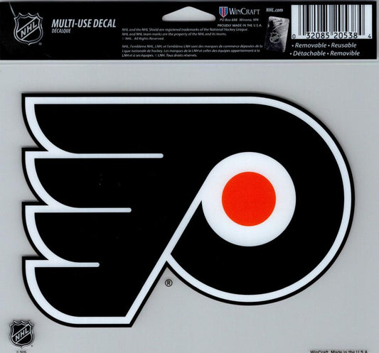 Philadelphia Flyers Multi-Use Decal Sticker 5"x6" Clear Back  Image 1