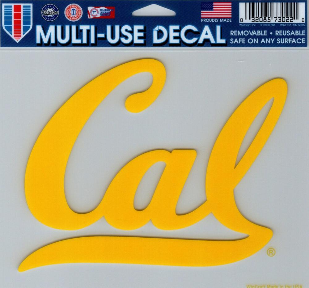 University of California Multi-Use Decal Sticker 5"x6" Clear Back Image 1