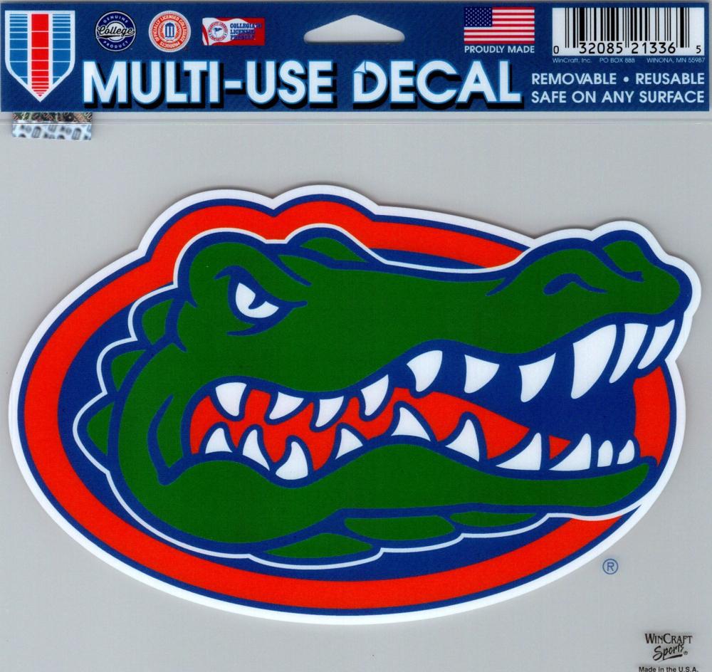 University of Florida Multi-Use Decal Sticker 5"x6" Clear Back Image 1