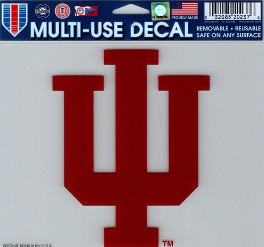 Indiana University Multi-Use Decal Sticker 5"x6" Clear Back Image 1