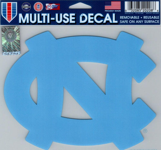University of North Carolina Multi-Use Decal Sticker 5"x6" Clear Back Image 1