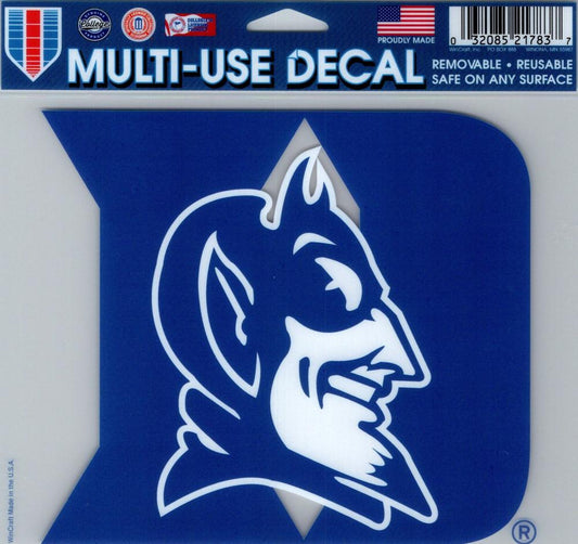 Duke University Multi-Use Decal Sticker 5"x6" Clear Back Image 1