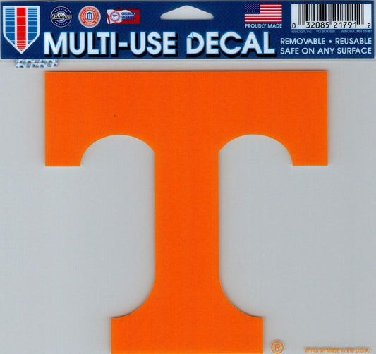 University of Tennessee Multi-Use Decal Sticker 5"x6" Clear Back Image 1