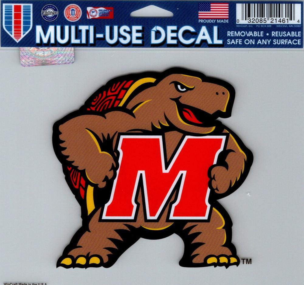 University of Maryland Multi-Use Decal Sticker 5"x6" Clear Back Image 1
