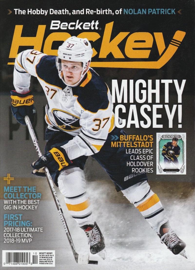October 2018 Beckett Hockey Monthly Magazine - Eichel Cover