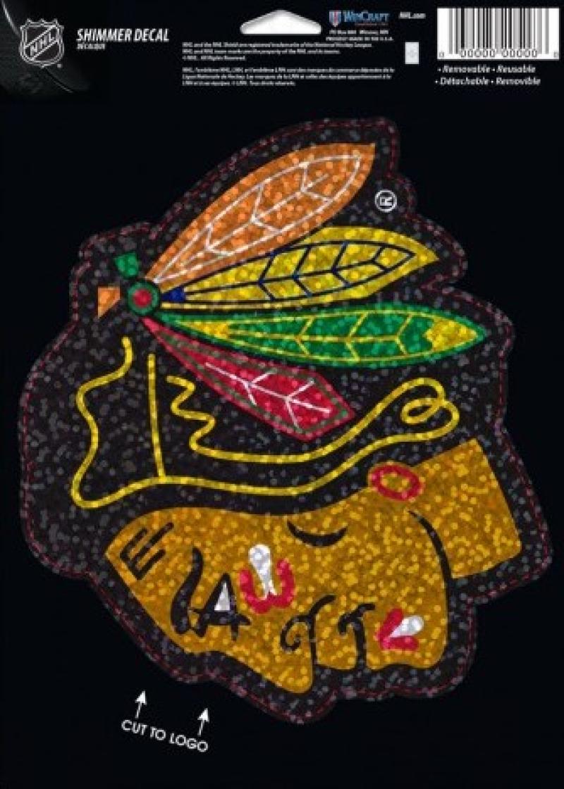 Chicago Blackhawks Holographic Shimmer 5"x7" NHL Perfect Cut Sticker Decal Image 1