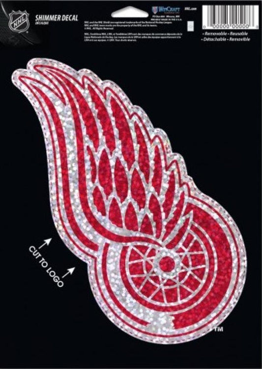 Detroit Red Wings Holographic Shimmer 5"x7" NHL Perfect Cut Sticker Decal Image 1