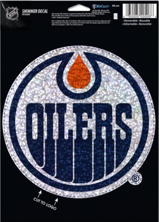 Edmonton Oilers Holographic Shimmer 5"x7"  Perfect Cut Sticker Decal