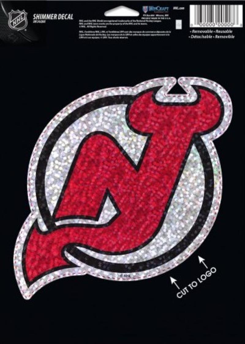 New Jersey Devils Holographic Shimmer 5"x7" NHL Perfect Cut Sticker Decal Image 1