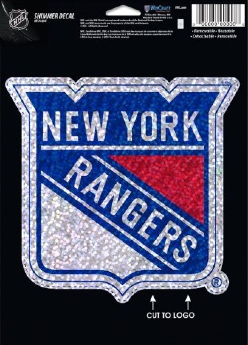 New York Rangers Holographic Shimmer 5"x7" NHL Perfect Cut Sticker Decal Image 1