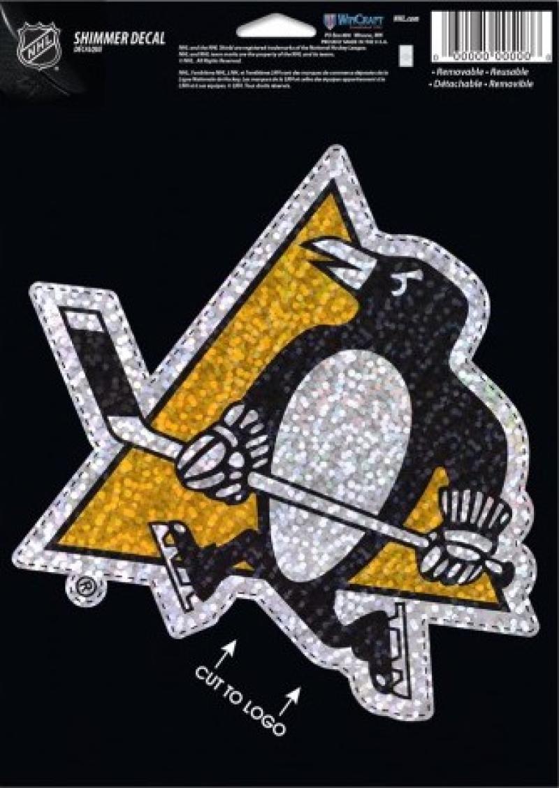 Pittsburgh Penguins Holographic Shimmer 5"x7" NHL Perfect Cut Sticker Decal Image 1