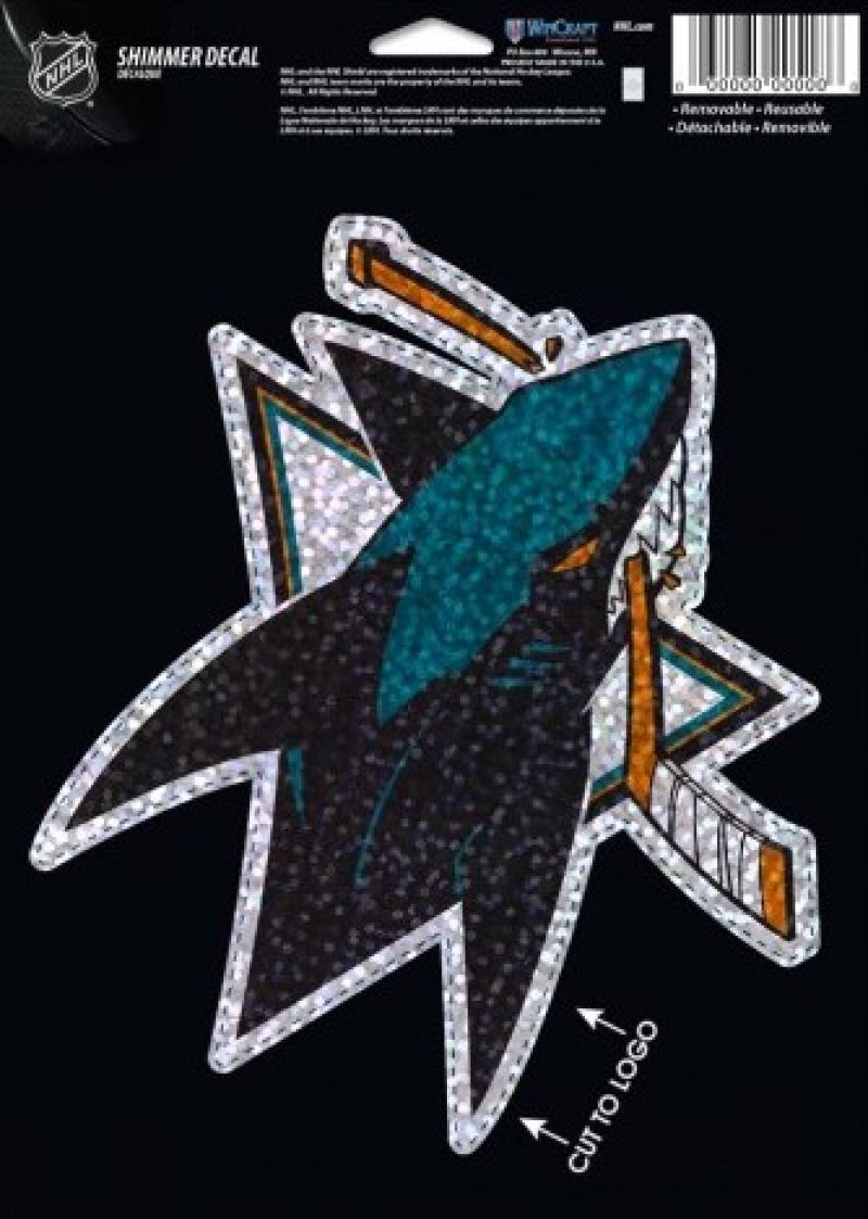 San Jose Sharks Holographic Shimmer 5"x7" NHL Perfect Cut Sticker Decal Image 1