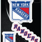 New York Rangers 8" x 5.25" Die-Cut Premium Vinyl Decal Sheet Set of 3