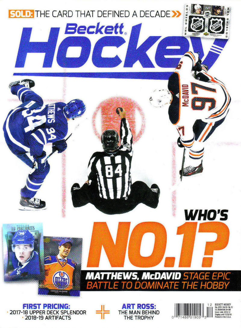 December 2018 Beckett Hockey Monthly Magazine - McDavid Matthews Cover