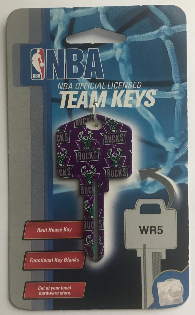 Milwaukee Bucks NBA Basketball Licensed Metal Team Key Blank WR5
