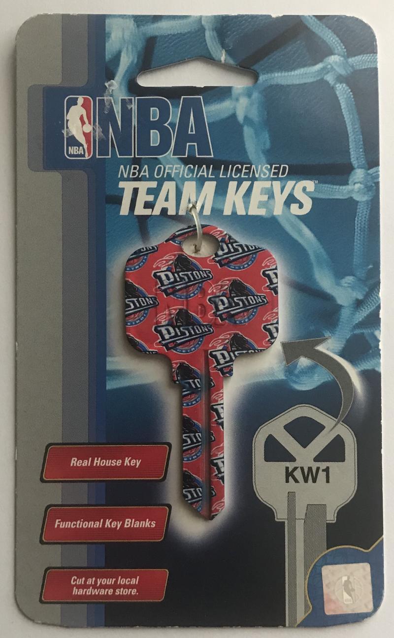 Detroit Pistons NBA Basketball Licensed Metal Team Key Blank KW1 Image 1