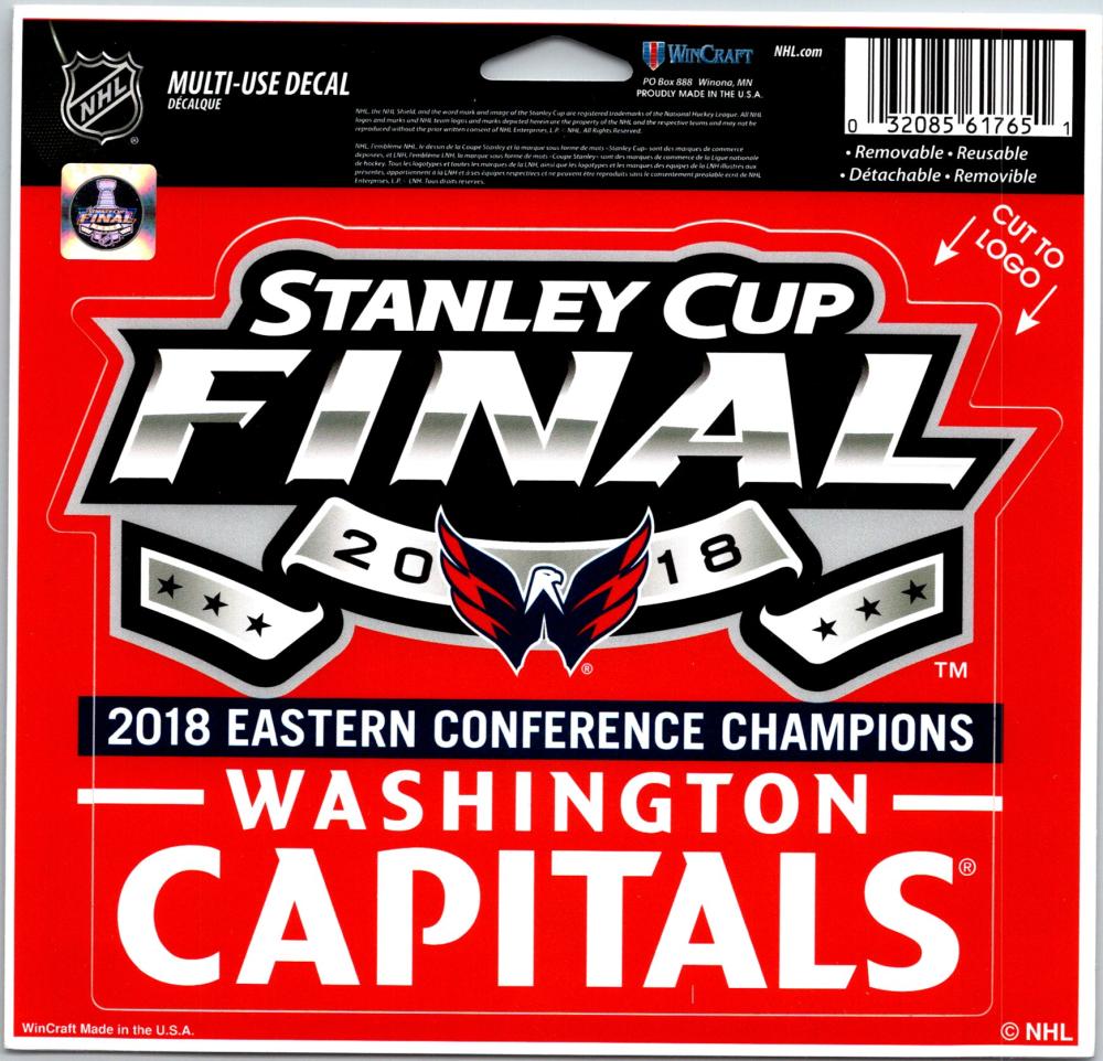 Washington Capitals 2018 Eastern Champ's Multi-Use Decal Sticker 5"x6" NHL  Image 1