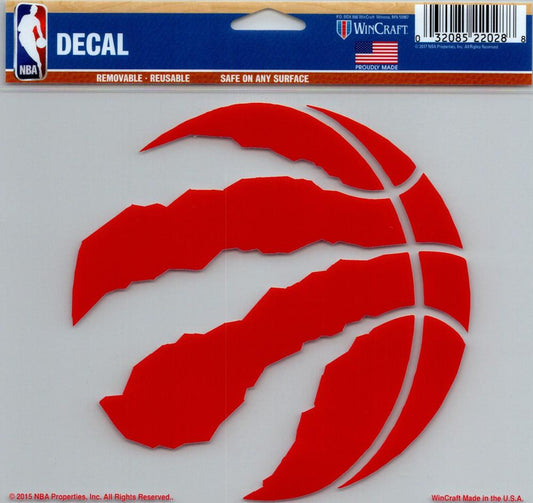 Toronto Raptors Multi-Use Decal Sticker 5"x6" Clear Back Image 1