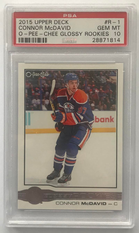 2015-16 Upper Deck O-Pee-Chee Glossy Connor McDavid PSA 10 RC Rookie -1814