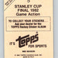 1982-83 Topps Stickers #5 1981-82 Stanley Cup Finals NHL 06888 Image 2