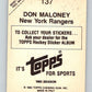 1982-83 Topps Stickers #137 Don Maloney NHL Hockey 06907 Image 2