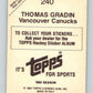 1982-83 Topps Stickers  #240 Thomas Gradin NHL Hockey 06926 Image 2