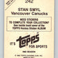 1982-83 Topps Stickers  #242 Stan Smyl NHL Hockey 06927