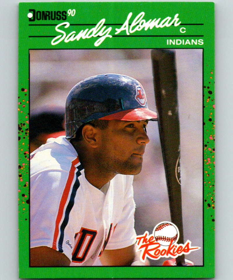 1990 Donruss Rookies #1 Sandy Alomar Jr. New Cleveland Indians  Image 1