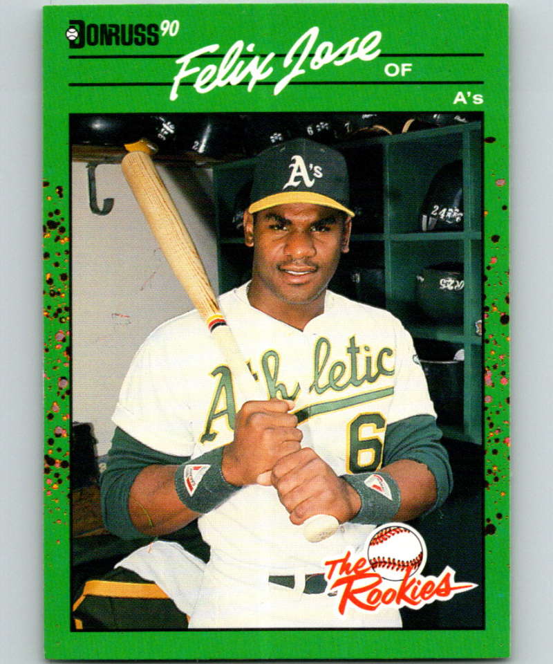 1990 Donruss Rookies #5 Felix Jose New Oakland Athletics  Image 1