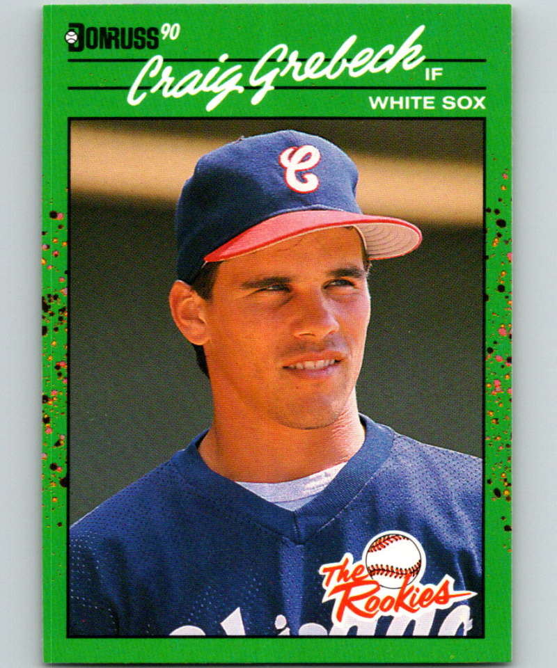 1990 Donruss Rookies #9 Craig Grebeck New RC Rookie Chicago White Sox  Image 1