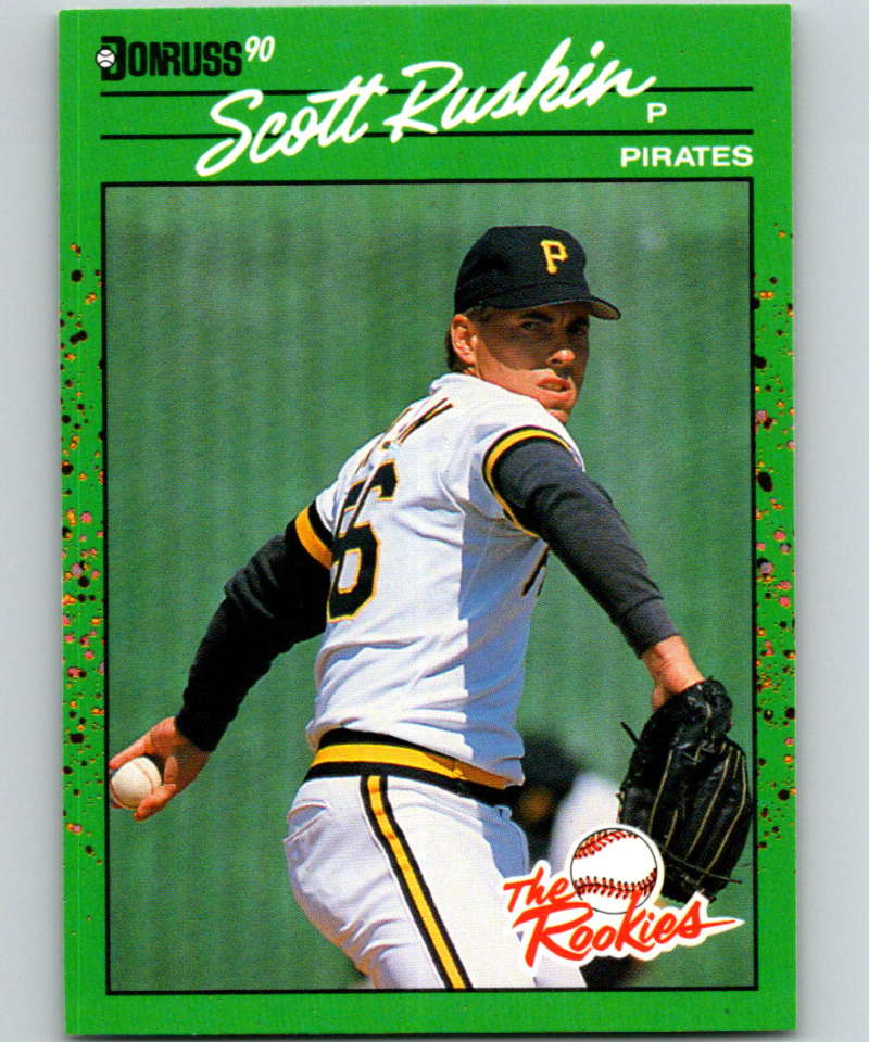 1990 Donruss Rookies #27 Scott Ruskin New RC Rookie Pittsburgh Pirates  Image 1