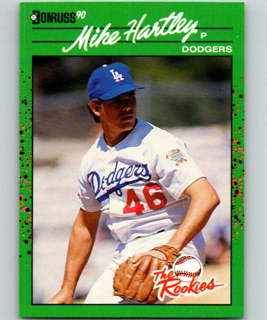 1990 Donruss Rookies #34 Mike Hartley New RC Rookie Los Angeles Dodgers  Image 1