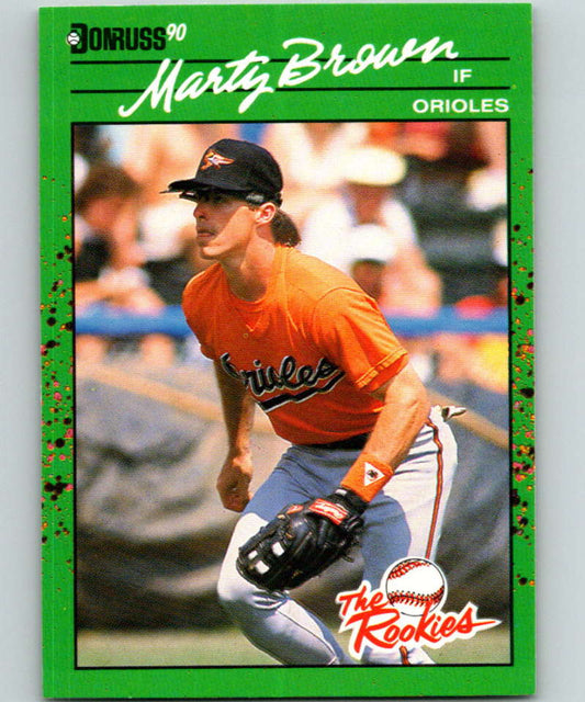 1990 Donruss Rookies #39 Marty Brown New Baltimore Orioles  Image 1