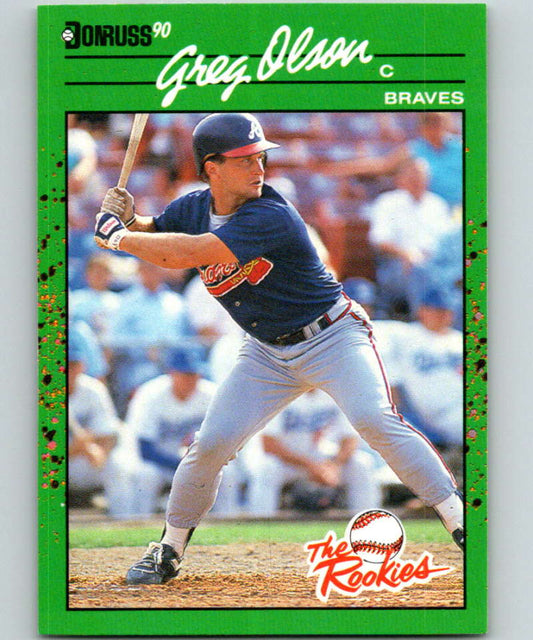 1990 Donruss Rookies #46 Greg Olson New RC Rookie Atlanta Braves  Image 1
